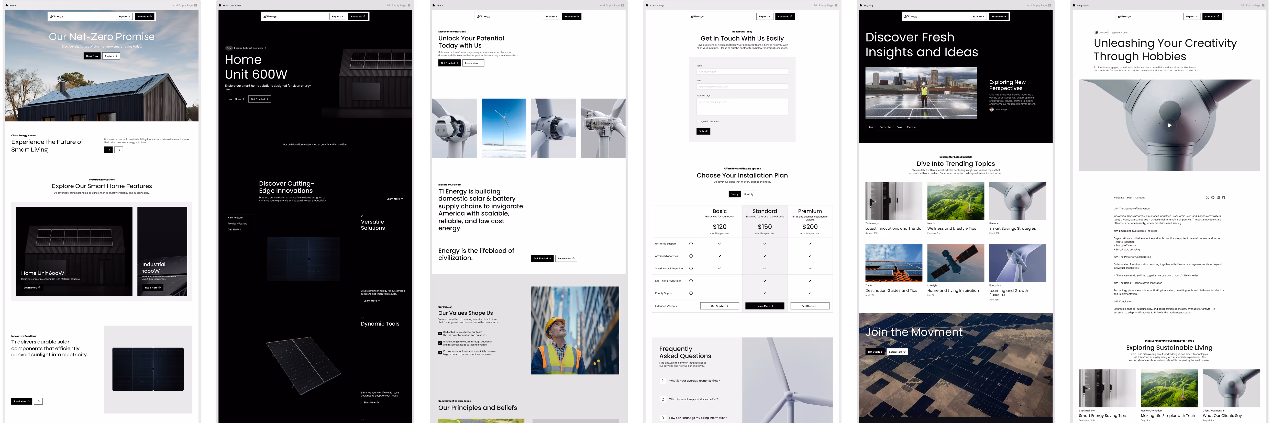 Sample pages built with Modulify